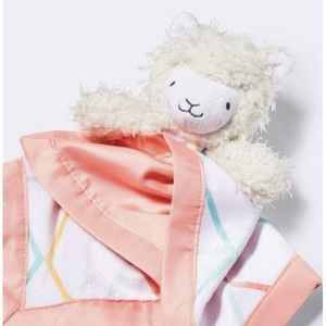 Cloud Island Llama Lamb Plush Security Baby Blanket Lovey Neon Orange Tr…